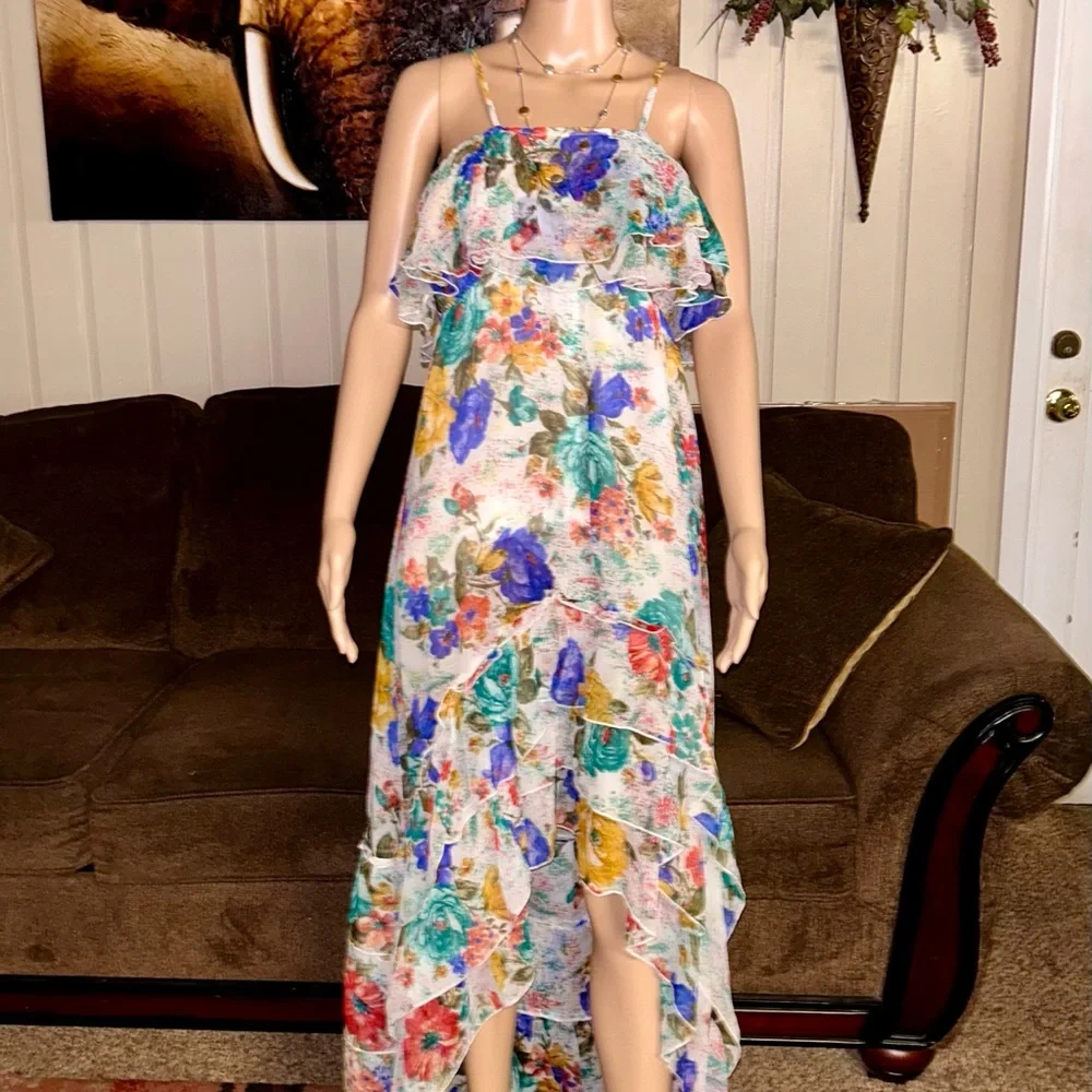 Milly ~ Women’s Medium ~ Multi-Colors ~ Floral ~ Maxi ~ Asymmetrical ~ Dress - Picture 7 of 16